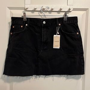 NWT Mango Hailey Denim Raw Hem Mini Skirt